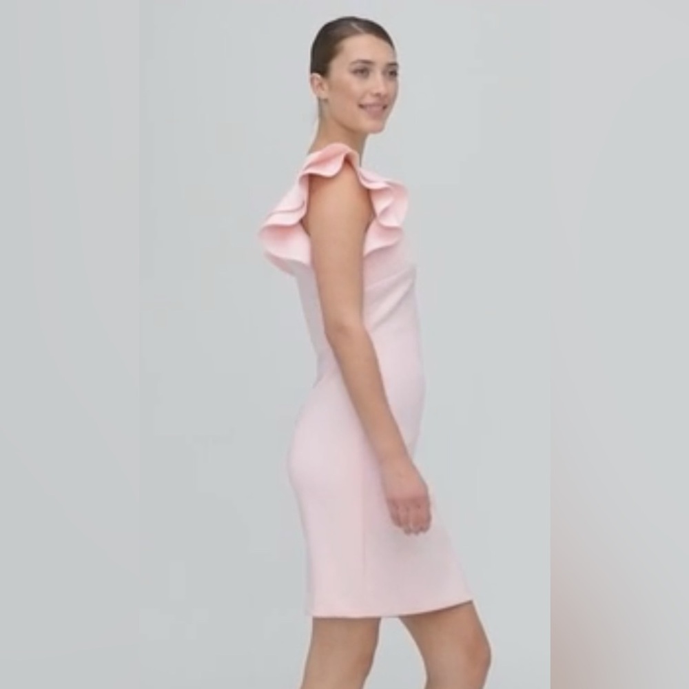 Tommy Hilfiger Pink Ruffle Sleeve Scuba sheath Dress in size 8